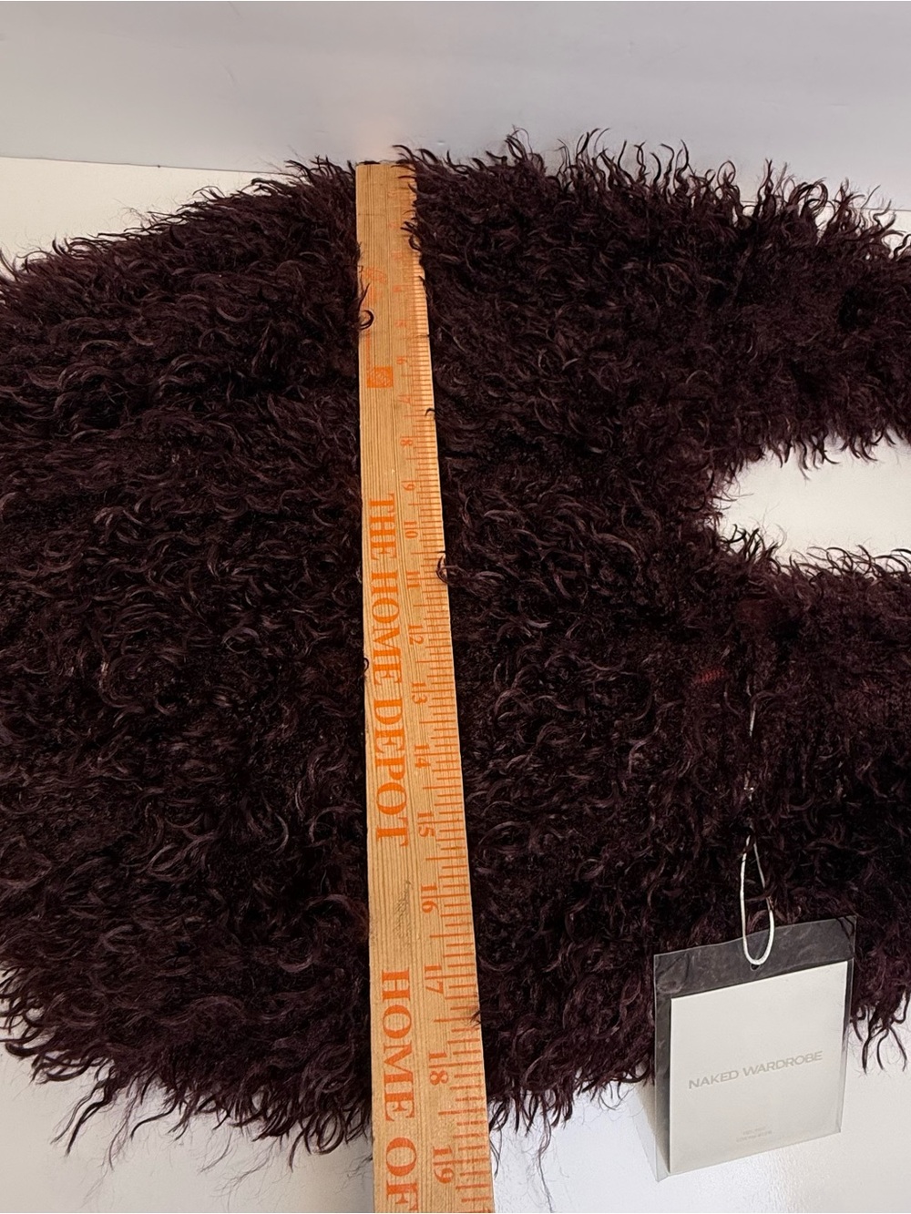 Naked Wardrobe Fur Plush Bag Shoulder Tote Dark Plum Purple New NWT Fluffy - Picture 13 of 14